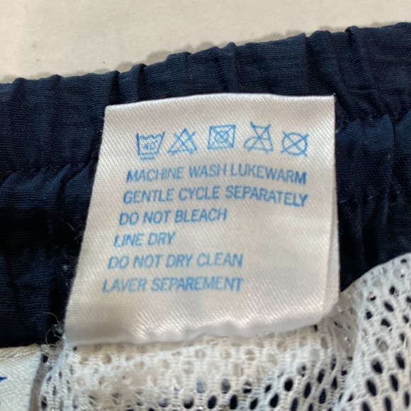 REEBOK MEN’S NAVY BLUE DRAWSTRING SWIM TRUNKS XXL GUC - Picture 7 of 13